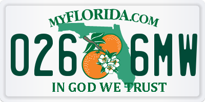 FL license plate 0266MW