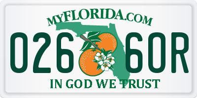 FL license plate 0266OR