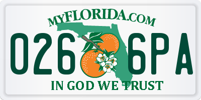 FL license plate 0266PA