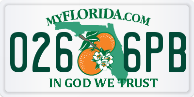 FL license plate 0266PB