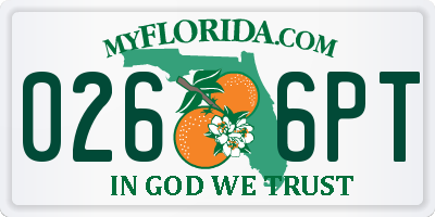FL license plate 0266PT