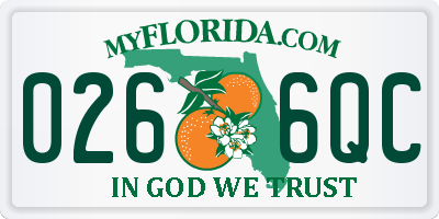 FL license plate 0266QC