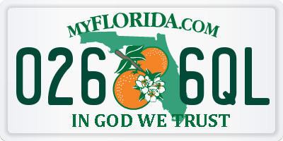 FL license plate 0266QL