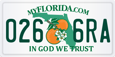 FL license plate 0266RA