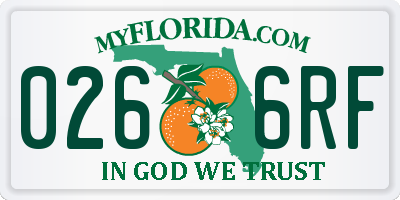FL license plate 0266RF