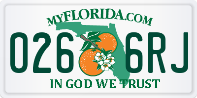 FL license plate 0266RJ