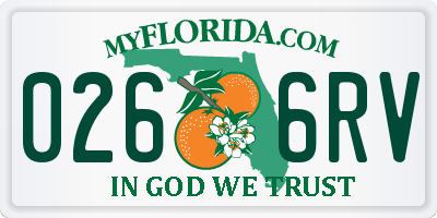 FL license plate 0266RV