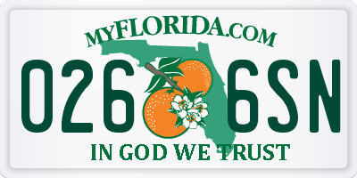 FL license plate 0266SN