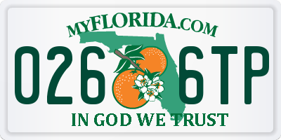 FL license plate 0266TP