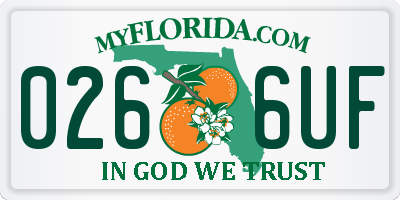 FL license plate 0266UF