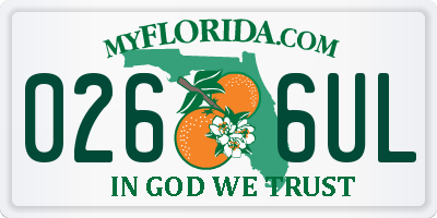 FL license plate 0266UL