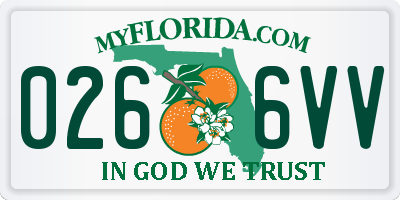 FL license plate 0266VV