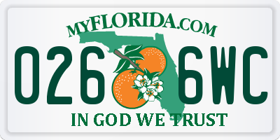 FL license plate 0266WC