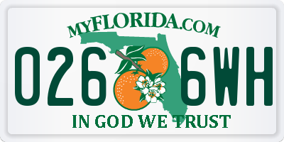 FL license plate 0266WH