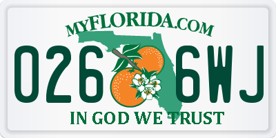FL license plate 0266WJ