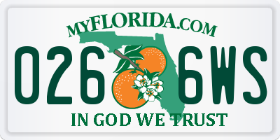 FL license plate 0266WS