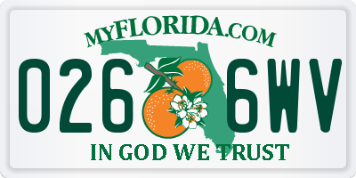 FL license plate 0266WV