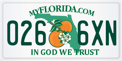 FL license plate 0266XN