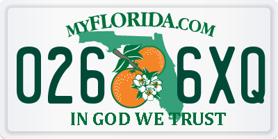 FL license plate 0266XQ