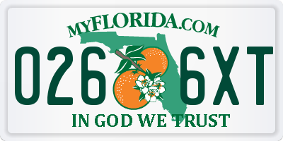 FL license plate 0266XT