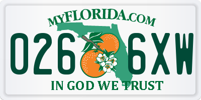 FL license plate 0266XW