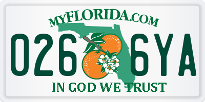 FL license plate 0266YA