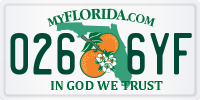 FL license plate 0266YF