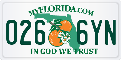 FL license plate 0266YN