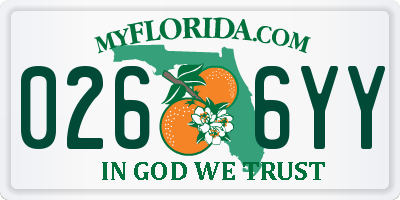 FL license plate 0266YY