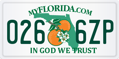 FL license plate 0266ZP