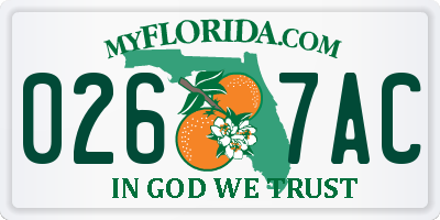 FL license plate 0267AC