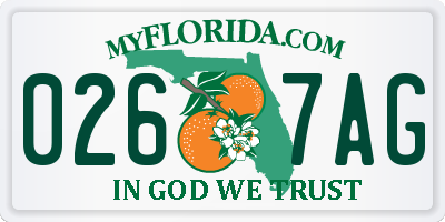 FL license plate 0267AG