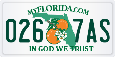 FL license plate 0267AS