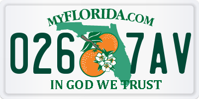 FL license plate 0267AV