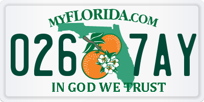 FL license plate 0267AY
