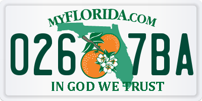 FL license plate 0267BA