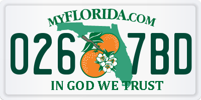 FL license plate 0267BD