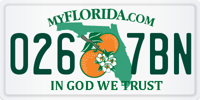 FL license plate 0267BN