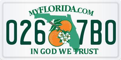 FL license plate 0267BO