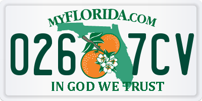 FL license plate 0267CV