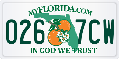 FL license plate 0267CW
