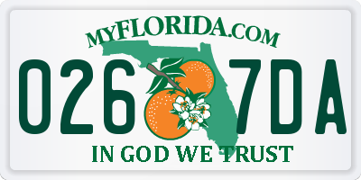 FL license plate 0267DA