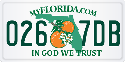 FL license plate 0267DB
