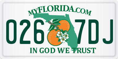 FL license plate 0267DJ