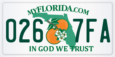 FL license plate 0267FA