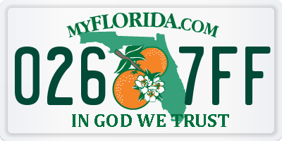 FL license plate 0267FF