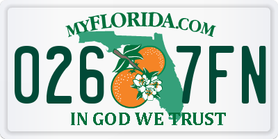 FL license plate 0267FN