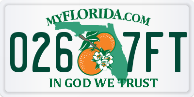 FL license plate 0267FT