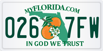 FL license plate 0267FW