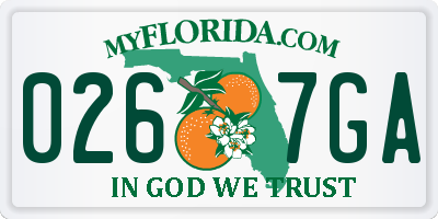 FL license plate 0267GA
